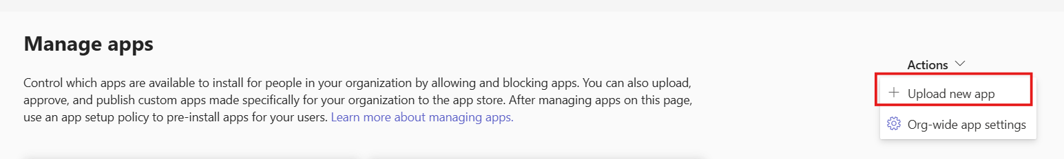 Upload new app